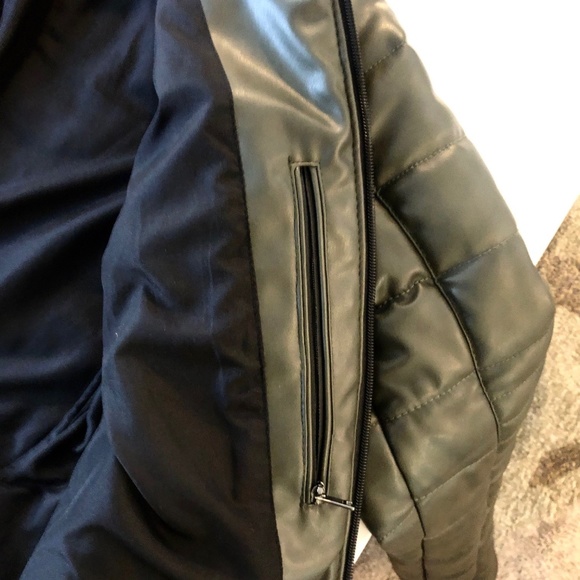 ZARA FAUX LEATHER PUFFER JACKET - Picture 6 of 8